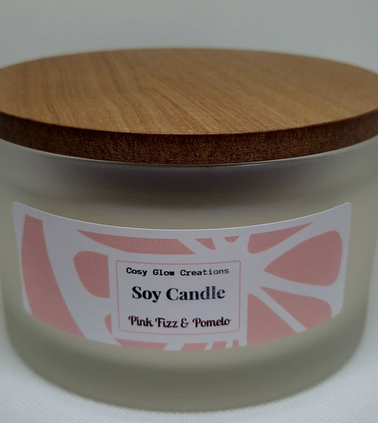 Large Soy Candle - Pink Fizz & Pomelo