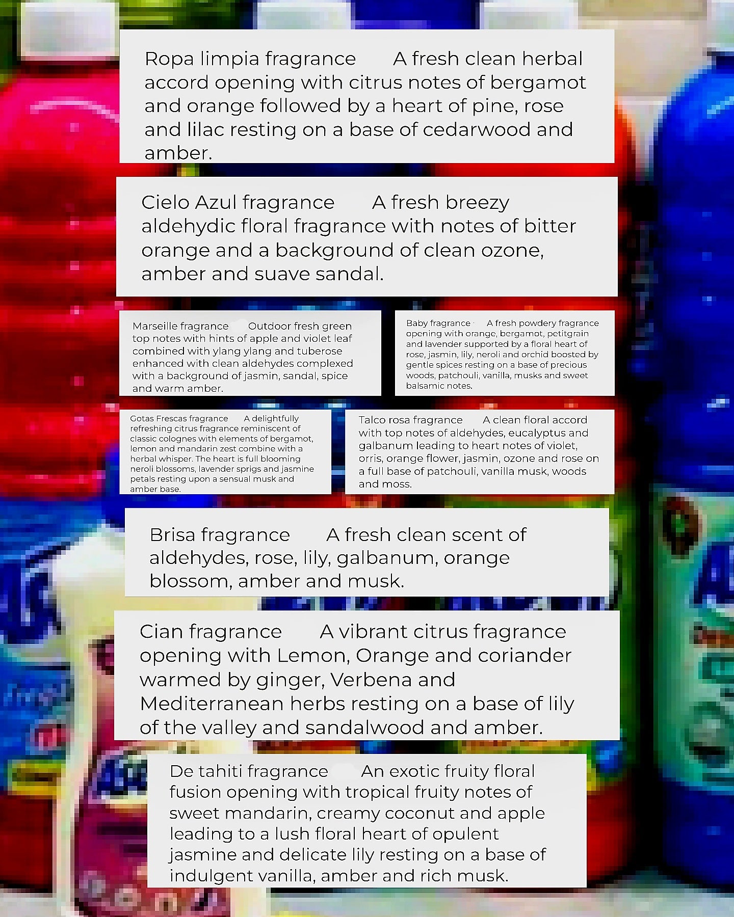 Spanish Cleaning Inspired Scents...Cleaning Collection