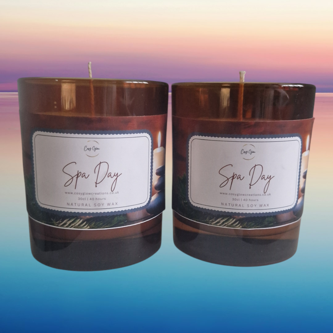 Spa Day 30cl candle in amber glass jar